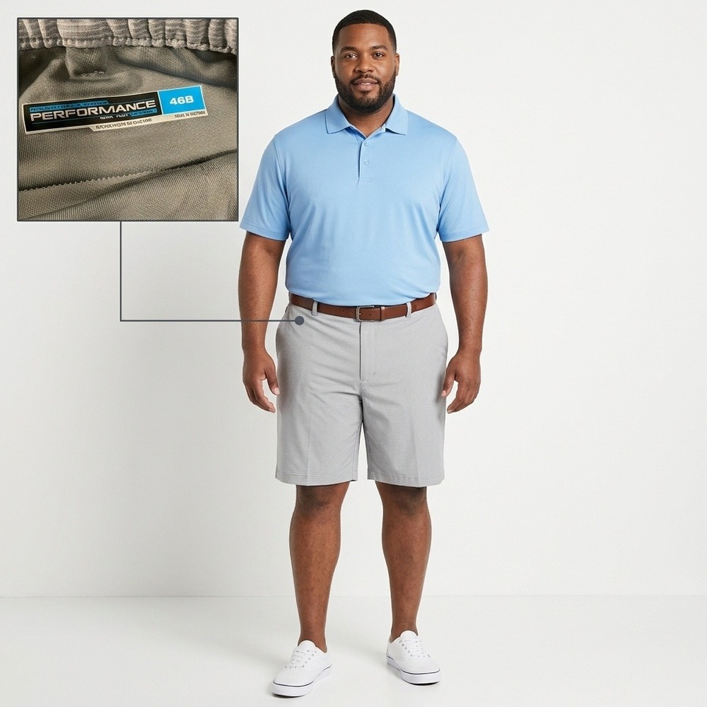 Roundtree & Yorke Performance Shorts Mens 46 Grey Excellent Stretch Golf
